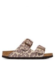 Birkenstock Klapki Arizona Print 1033330 Brązowy jasny. Brązowe klapki Birkenstock, bez wzorów, ze skóry, bez obcasa. Za 629.99 zł.