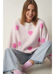 Happiness Istanbul Sweter w kolorze jasnoróżowym rozmiar: onesize. Różowe swetry Happiness Istanbul, z aplikacjami, bez ramiączek. Za 88.43 zł.