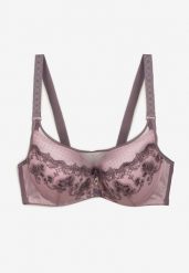 Jasnofioletowy Elegancki Biustonosz Push Up z Odpinanymi Ramiączkami Ursa. Fioletowe biustonosze Renee, bez wzorów. Za 39.99 zł.