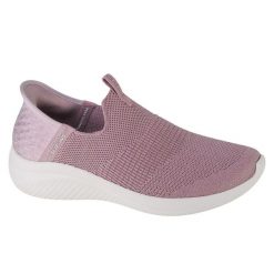Buty sportowe Sneakersy damskie, Skechers Ultra Flex 3.0 Smooth Step Slip-ins. Fioletowe obuwie sportowe Skechers, z materiału, bez zapięcia, trekkingowe. Za 269.00 zł.