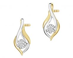 Kolczyki z żółtego złota z brylantami - 0,03 ct - próba. Żółte kolczyki Apart, z brylantem, złote. Za 1,990.00 zł.