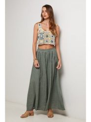 Lin Passion Lniana spódnica w kolorze khaki rozmiar: 38/40. Brązowe spódnice Lin Passion, bez wzorów, ze lnu, klasyczne, maxi. Za 165.99 zł.