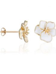 DIAMANTA Złote kolczyki-wkrętki "Orchidée" rozmiar: onesize. Białe kolczyki DIAMANTA, złote. Za 1,283.99 zł.