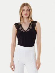 Morgan Bluzka 252-DEMYL Czarny Regular Fit. Czarne bluzki Morgan, m, bez wzorów, z syntetyku, bez kołnierzyka, bez ramiączek. Za 129.99 zł.