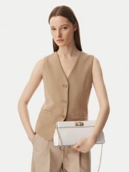 Tommy Hilfiger Torebka Th Modern Clutch AW0AW18727 Kremowy. Białe torebki klasyczne TOMMY HILFIGER, bez wzorów, ze skóry, bez dodatków. Za 529.99 zł.