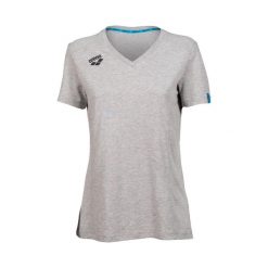 Koszulka damska Arena Team T-Shirt Panel. Szare koszulki sportowe Arena, bez wzorów, z bawełny, bez ramiączek, do biegania. Za 99.00 zł.