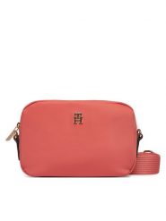 Tommy Hilfiger Torebka Popette Camera Bag AW0AW17704 Koralowy. Pomarańczowe listonoszki TOMMY HILFIGER, bez wzorów, ze skóry, bez dodatków. Za 329.99 zł.
