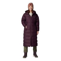 Płaszcz puchowy damski Columbia Pike Lake II Long. Fioletowe płaszcze Columbia, m, bez wzorów, z puchu, bez kaptura. Za 729.99 zł.