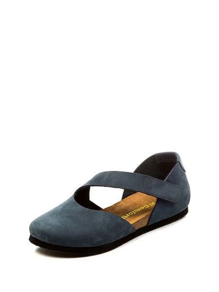 Comfortfusse Skórzane baleriny w kolorze granatowym rozmiar: 38. Niebieskie baleriny Comfortfüße, bez wzorów, z okrągłym noskiem, bez obcasa. Za 187.96 zł.