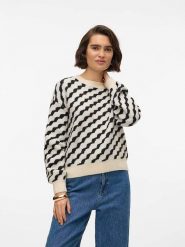 Vero Moda Sweter w kolorze kremowo-czarnym rozmiar: S. Brązowe swetry Vero Moda, s, bez wzorów, bez ramiączek. Za 70.41 zł.