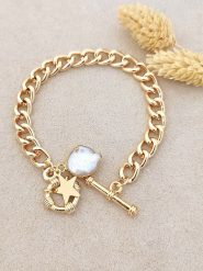 Luja Bijoux Pozłacana bransoletka z perłą rozmiar: onesize. Żółte bransoletki Luja Bijoux, z perłą, pozłacane. Za 70.45 zł.