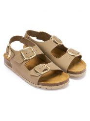 Mandel Skórzane sandały "Carlos" w kolorze szarobrązowym rozmiar: 38. Brązowe sandały Mandel, bez wzorów, z nubiku, klasyczne, bez obcasa, bez zapięcia. Za 165.99 zł.