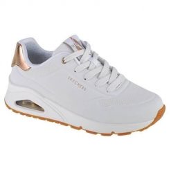 Buty do chodzenia damskie Skechers Unogolden Air. Białe obuwie sportowe Skechers, z gumy, bez zapięcia, trekkingowe, Skechers Sport. Za 414.00 zł.