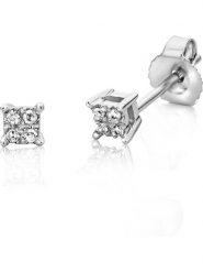 Revoni Złote kolczyki-wkrętki z diamentami rozmiar: onesize. Szare kolczyki Revoni, z diamentem, złote. Za 630.99 zł.