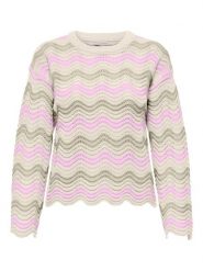 ONLY Sweter w kolorze jasnoróżowo-kremowo-oliwkowym rozmiar: S. Brązowe swetry Only, s, bez wzorów, bez ramiączek. Za 83.22 zł.