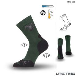 Skarpety merino HNC. Zielone skarpety LASTING, bez wzorów, z elastanu. Za 51.00 zł.