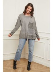 Curvy Lady Koszulka w kolorze szarym rozmiar: 44/46. Szare bluzki Curvy Lady, bez wzorów, z koronki, klasyczne, z asymetrycznym kołnierzem, bez ramiączek. Za 113.63 zł.