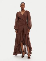 Guess Sukienka wieczorowa 5GGK53 7317A Brązowy Regular Fit. Brązowe sukienki Guess, z aplikacjami, z bawełny, wizytowe, bez kołnierzyka, bez ramiączek. Za 1,189.00 zł.
