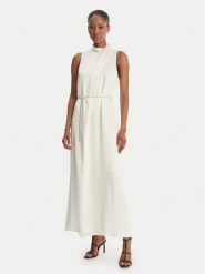 HUGO Sukienka koktajlowa Kewina-1 50566973 Écru Slim Fit. Białe sukienki Hugo, bez wzorów, z syntetyku, wizytowe, bez kołnierzyka, bez ramiączek. Za 1,149.00 zł.