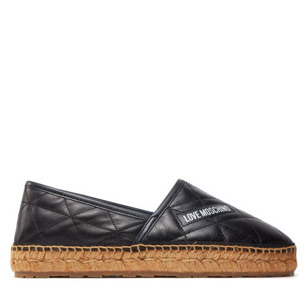 Espadryle LOVE MOSCHINO. Czarne espadryle Love Moschino, bez wzorów, bez obcasa, bez zapięcia. Za 949.99 zł.
