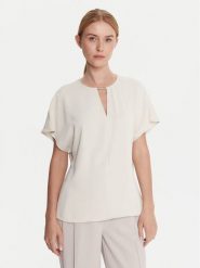 Calvin Klein Bluzka LV044C196G Écru Regular Fit. Bluzki Calvin Klein, m, bez wzorów, z syntetyku, bez kołnierzyka, bez ramiączek. Za 249.99 zł.