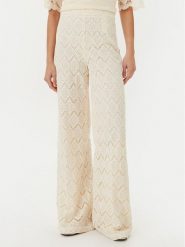 TWINSET Spodnie materiałowe 251TP2409 Beżowy Wide Leg. Brązowe spodnie materiałowe Twinset, bez wzorów, z bawełny. Za 939.99 zł.