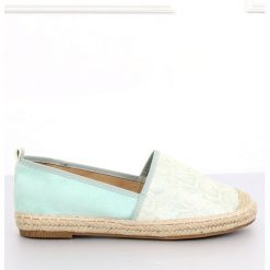 Zielone Espadryle damskie miętowe A629-ESP-1 Green. Zielone espadryle ButyModne, bez wzorów, z materiału, bez obcasa, bez zapięcia. Za 68.23 zł.