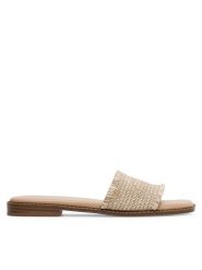 DeeZee Klapki LS6115-02 Beżowy. Brązowe klapki DeeZee, bez wzorów, z materiału, bez obcasa. Za 63.99 zł.