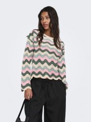 ONLY Sweter w kolorze jasnoróżowo-kremowo-zielonym rozmiar: L. Brązowe swetry Only, l, bez wzorów, bez ramiączek. Za 105.88 zł.