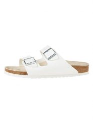 Birkenstock Klapki "Arizona" w kolorze białym rozmiar: 39. Białe klapki Birkenstock, bez wzorów, bez obcasa. Za 235.50 zł.