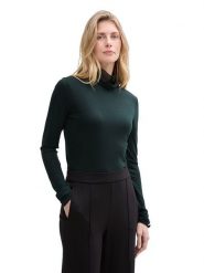 Tom Tailor Golf w kolorze ciemnozielonym rozmiar: L. Zielone golfy Tom Tailor, l, bez wzorów, z lyocellu, bez ramiączek. Za 78.28 zł.