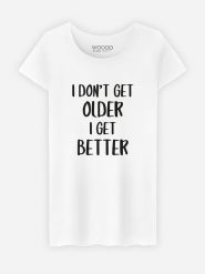 WOOOP Koszulka "I don't get older" w kolorze białym rozmiar: XXL. Białe bluzki Wooop, xxl, bez wzorów, bez kołnierzyka, bez ramiączek. Za 37.45 zł.