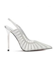 Eva Minge Szpilki EO-AVA-E373-70H-C183Y1 Srebrny. Szare szpilki Eva Minge, bez wzorów, z materiału, bez obcasa, na szpilce, bez zapięcia. Za 239.99 zł.