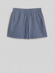 4F Spodenki dresowe damskie - denim M. Niebieskie szorty 4f, bez wzorów, z denimu. Za 89.99 zł.