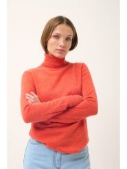 Just Cashmere Kaszmirowy golf "Ava" w kolorze pomarańczowym rozmiar: S. Pomarańczowe golfy Just Cashmere, s, bez wzorów, z kaszmiru, bez ramiączek. Za 369.99 zł.