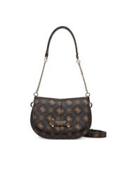 Guess Torebka Carrie Logo HWGP98 98200 Brązowy. Brązowe torebki klasyczne Guess, z aplikacjami, ze skóry, bez dodatków. Za 589.99 zł.