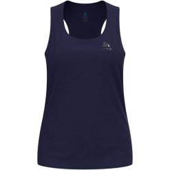 Koszulka bez rękawów damska Odlo ZEROWEIGHT CHILL-TEC Tank crew neck. Niebieskie koszulki sportowe Odlo, bez wzorów, bez ramiączek. Za 239.99 zł.