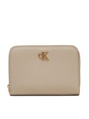 Calvin Klein Mały Portfel Damski Minimal Monogrm Lthr Med Flap Zi LV04F1064G Brązowy. Brązowe portfele Calvin Klein, bez wzorów, ze skóry. Za 259.99 zł.