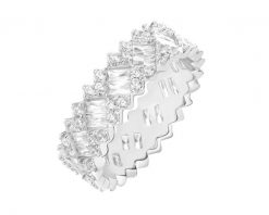 Pierścionek srebrny z cyrkoniami - Eternity. Szare pierścionki Apart, z cyrkonią, srebrne. Za 199.00 zł.