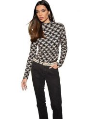 Heine Koszulka w kolorze czarno-beżowym rozmiar: 44. Brązowe bluzki Heine, bez wzorów, bez kołnierzyka, bez ramiączek. Za 41.79 zł.