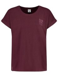 Sublevel Koszulka "Lina" w kolorze bordowym rozmiar: XS. Czerwone bluzki Sublevel, xs, bez wzorów, z bawełny, bez kołnierzyka, bez ramiączek. Za 43.99 zł.