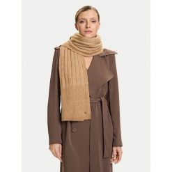 Szalik Tommy Hilfiger. Brązowe szaliki TOMMY HILFIGER, bez wzorów. Za 259.99 zł.