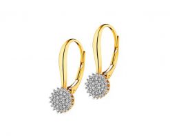 Kolczyki z żółtego złota z diamentami - 0,18 ct - próba 585. Żółte kolczyki Apart, z diamentem, złote. Za 2,159.00 zł.