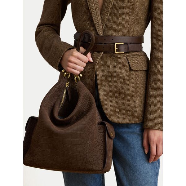 Torebka LAUREN RALPH LAUREN. Brązowe torebki klasyczne Lauren Ralph Lauren, bez wzorów, bez dodatków. Za 2,399.00 zł.