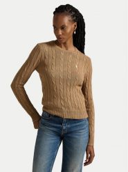 Polo Ralph Lauren Sweter 211971795002 Brązowy jasny Slim Fit. Brązowe swetry Polo Ralph Lauren, s, bez wzorów, bez ramiączek. Za 949.99 zł.