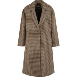 Oversize płaszcz w kratę damski Urban Classics. Brązowe płaszcze Urban Classics, m, bez wzorów, z materiału, bez kaptura. Za 375.00 zł.