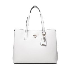 Torebka Guess. Białe shopper Guess, z aplikacjami, bez dodatków. Za 739.99 zł.