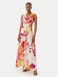 LOLA CASADEMUNT Sukienka wieczorowa MS2616016 Kremowy Regular Fit. Białe sukienki LOLA CASADEMUNT, l, bez wzorów, z wiskozy, wizytowe, bez kołnierzyka, bez ramiączek. Za 1,049.00 zł.