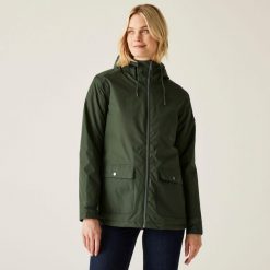 Kurtka turystyczna damska Regatta Broadia parka przeciwdeszczowa. Brązowe kurtki sportowe Regatta, na zimę, sportowe, bez kaptura. W wyprzedaży za 299.99 zł.