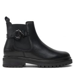 Botki Josef Seibel. Czarne botki Josef Seibel, bez wzorów, bez obcasa, na płaskiej podeszwie, bez zapięcia. Za 499.99 zł.